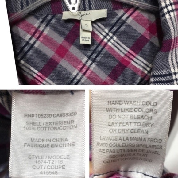 Joie Michaela Plaid Cotton Flannel Shirt Small - Picture 10 of 11